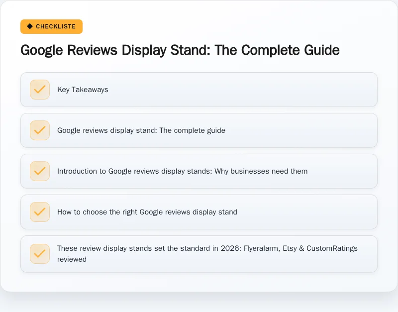 Infographic: Google Reviews Display Stand: The Complete Guide